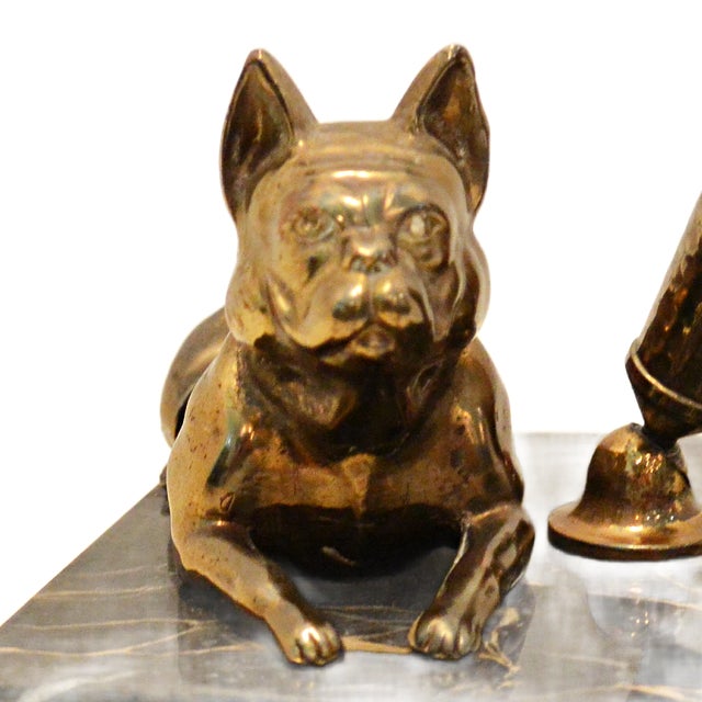 Add an instant touch of classic elegance to your workspace with this exquisite vintage French Bulldog desk fountain pen...