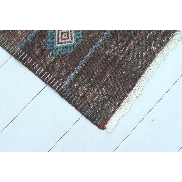 1960s 1960s Turkish Sardes Kilim Embroidered Rug For Sale - Image 5 of 13