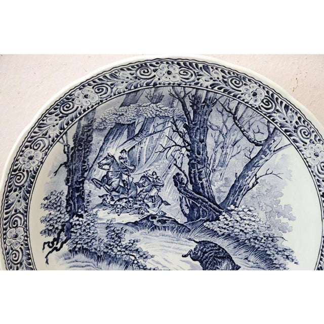Vintage Blue & White Wall Plate from Delft, 1950s For Sale - Image 3 of 6