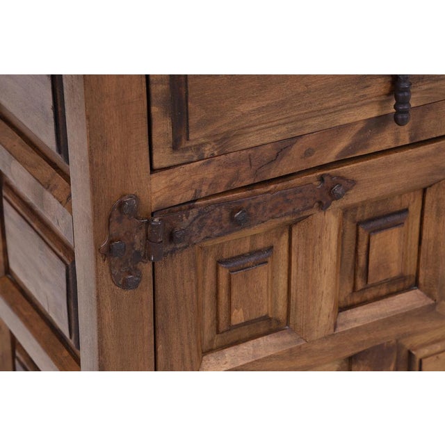 Spanish Baroque Style Walnut Chest of Drawers with Iron Fittings, 1960s For Sale - Image 12 of 15
