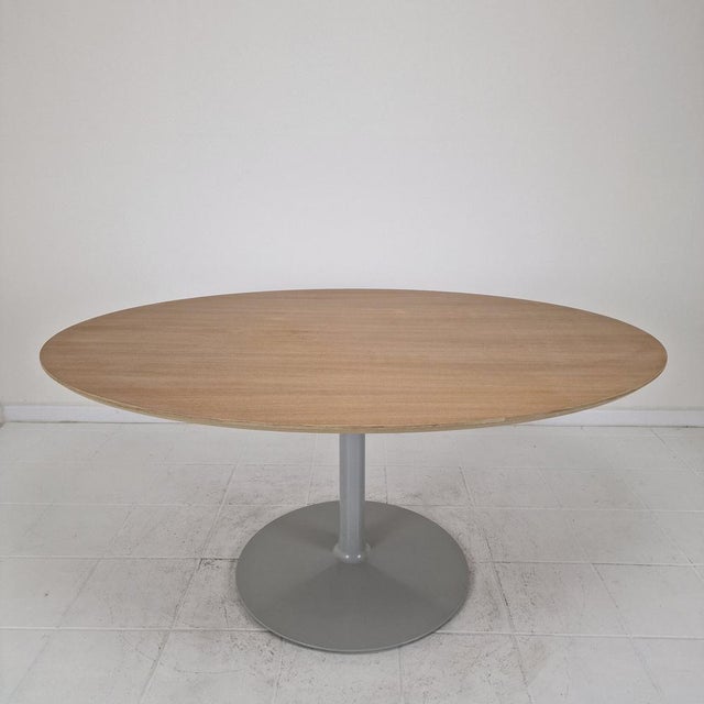 Exceptional large oval dining table designed by the renowned French designer Pierre Paulin for Artifort in the 1960s. This...