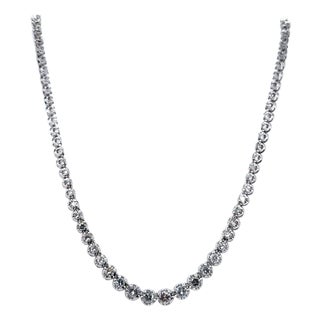 Platinum Graduated Diamond Necklace 5.00ct 26.9g For Sale