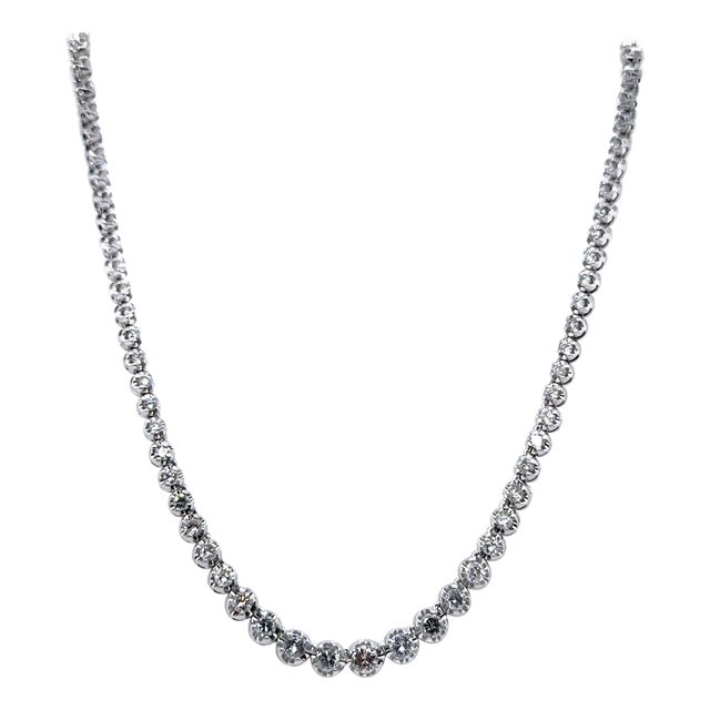 Platinum Graduated Diamond Necklace 5.00ct 26.9g For Sale