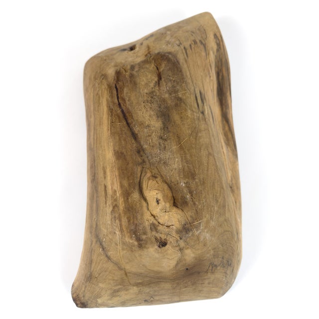Vintage Hand-Carved Wooden Trough Bowl – Sculptural Rustic Centerpiece With Natural Patina For Sale - Image 16 of 18