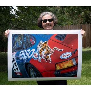 1979 Porsche 911 Carrera by Shan Fannin | Paper Illustration of a vintage racing car For Sale