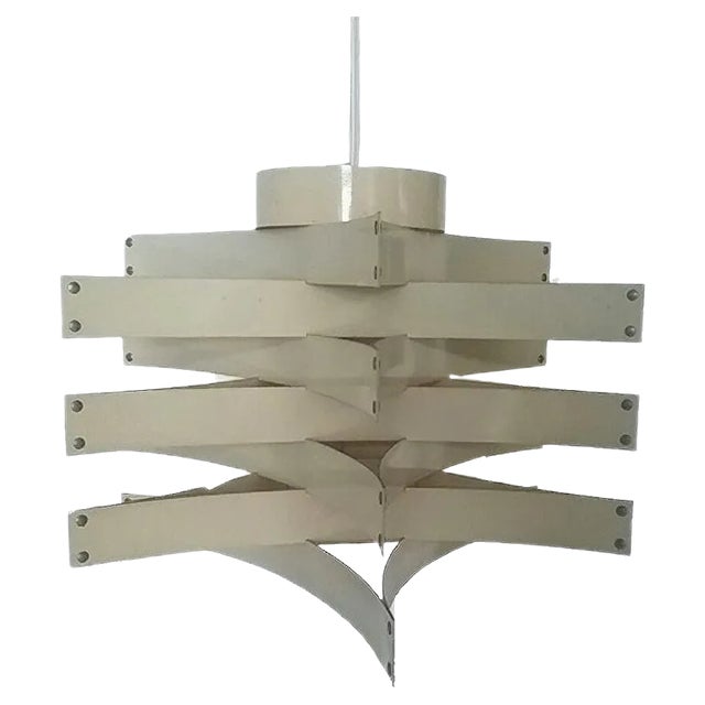 White Chandelier in the style of Max Sauze, 1970s For Sale