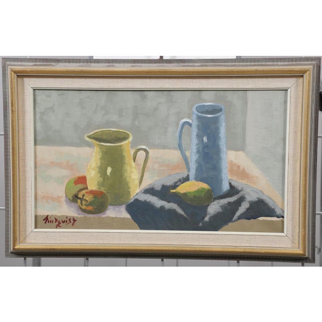 Original Swedish Oil on Canvas – “Still Life” by Lindqvist – Signed – Framed – 27 × 46.5 cm (10.6" × 18.3") / Frame 36.5 ×...