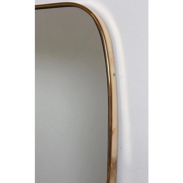 Mid-Century Modern Italian Wall Mirror with Brass Frame by Gio Ponti, 1960s For Sale - Image 6 of 12