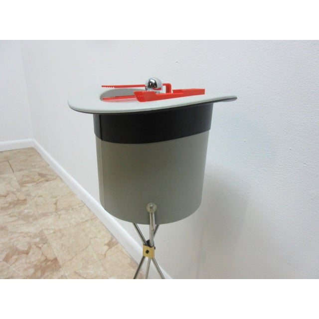 Gray Vintage Mid Century X Base Top Hat Ice Wine Champagne Bucket For Sale - Image 8 of 11