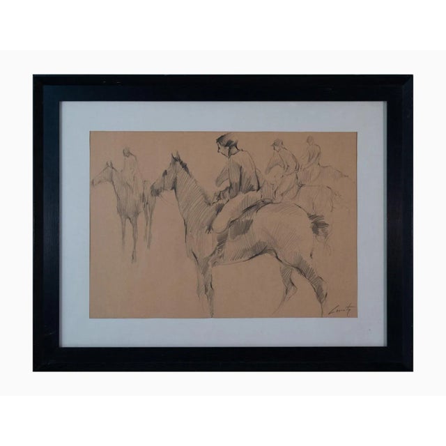 At the Races, 20th Century, Graphite Drawing For Sale - Image 6 of 6