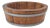 Large Vintage Wooden Bowl with Metal Rims, 1960s For Sale