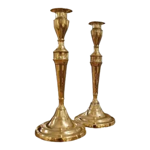 English George III Brass Candlesticks - a Pair