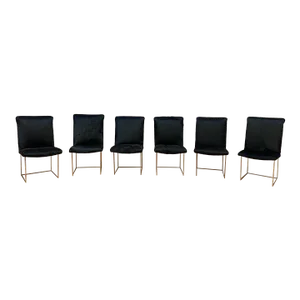 MCM Milo Baughman High Back Dining Chairs Newly Reupholstered in Cowhide and Leather - Set of 6