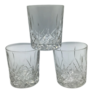 Tyrone Crystal Rosses Double Old Fashioned Glass-Set of 3