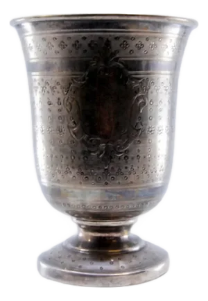 Brushed Silver Chalice with Asymmetrical Motifs