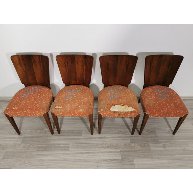 Art Deco Dining Chairs by Jindrich Halabala, 1940s, Set of 4, in Good conditions. Designed 1920 to 1949 I have official...