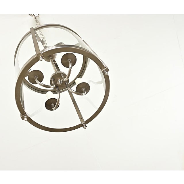 Transparent Vintage French Nickel-finish Lanterns - a Pair For Sale - Image 8 of 10