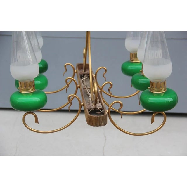 Mid-Century Italian Brass Chandelier, 1950s For Sale - Image 4 of 12