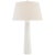 Chapman & Myers by Visual Comfort Signature Fluted Spire Large Cordless Table Lamp in Plaster White with Linen Shade For Sale