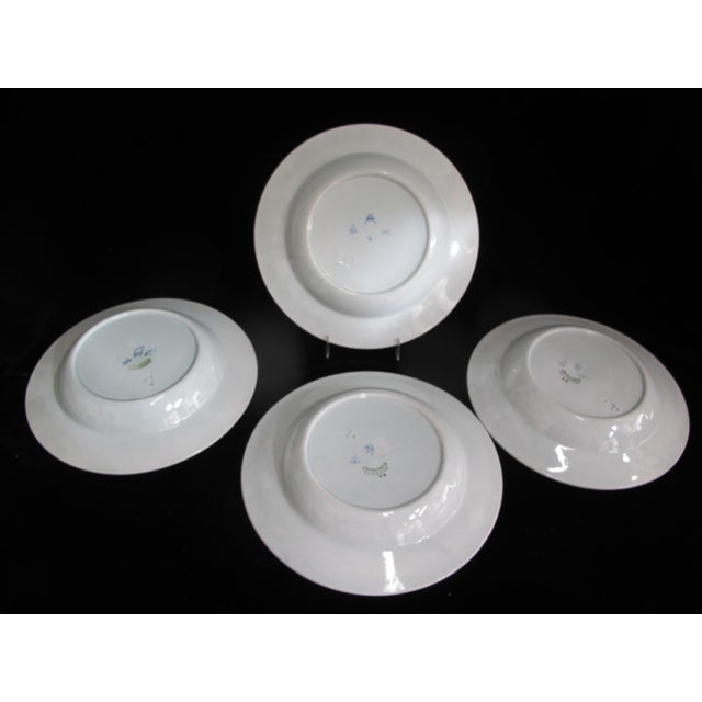 Royal Copenhagen Royal Copenhagen 950 Aluminia Faience Tranquebar Blue 10" Soup Bowl 4pc Set For Sale - Image 4 of 9