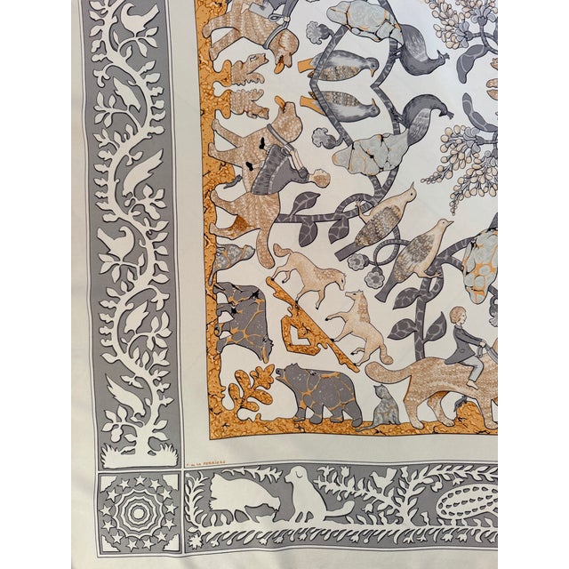 1980s Hermès Early America 1984 Silk Scarf Designed by Françoise De La Perriere For Sale - Image 5 of 12