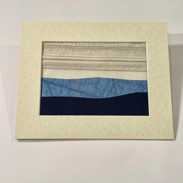 Textile Contemporary Semi-Abstract​ Mixed Media Nautical Sailcloth Landscape​ - By JJ-Hogan | Series of 3, Framed For Sale - Image 7 of 12