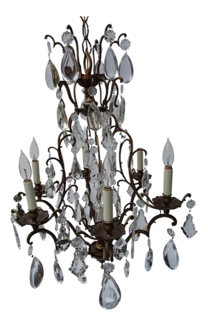 Classic French Cage Style Crystal Chandelier