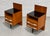 Wood Pair of Mid Century Modern Floating Nightstands + Black Glass Tops by Mojmir Pozar for Up Zavody, C. 1950s For Sale - Image 7 of 14