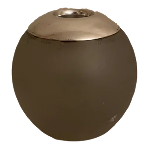 Large English Sterling Silver & Frosted Glass Match Striker
