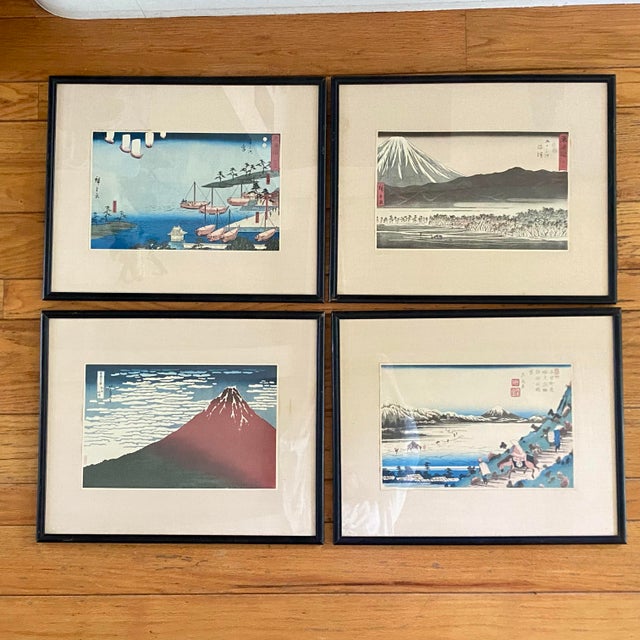 Framed 70 Year Old Reproduction Woodblock Print of Katsushika Hokusai's "Fine Wind, Clear Morning" Mount Fuji For Sale - Image 12 of 12