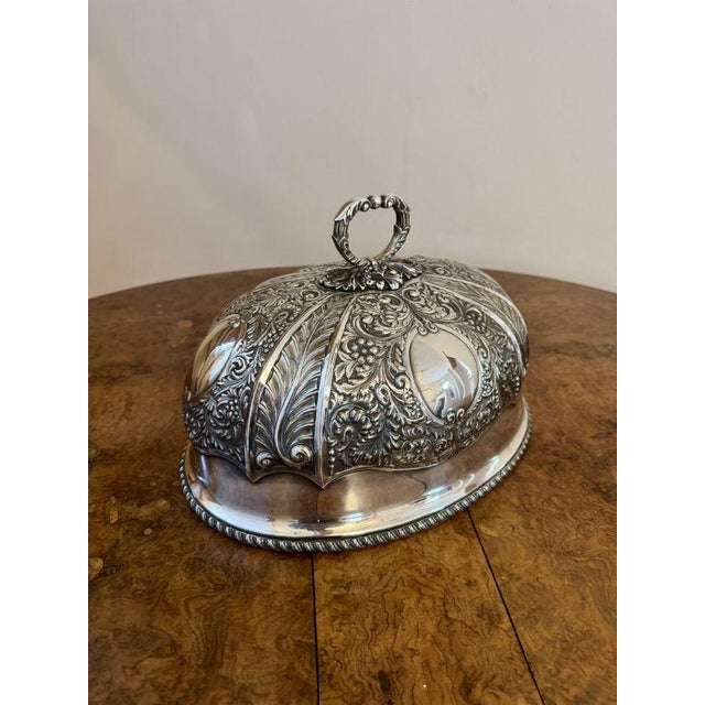 Antique Edwardian Silver Plated Meat Cover, 1900 For Sale - Image 3 of 7