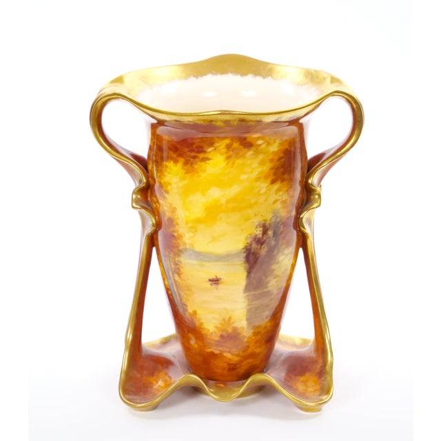 Antique Royal Bonn German Porcelain Hand-Painted & Gilt Figural Decorative Vases For Sale In New York - Image 6 of 12