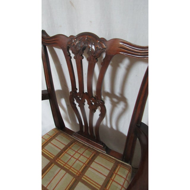 1940s Set Eight Mahogany Dining Room Chippendale Chairs For Sale - Image 12 of 14
