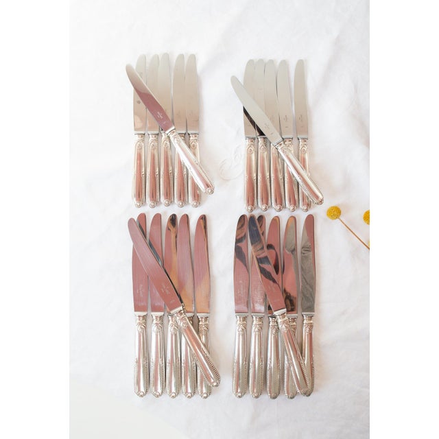 French Table and Starter Knife Set for 12 from Ravinet Denfert, 1950s, Set of 24 For Sale - Image 12 of 12