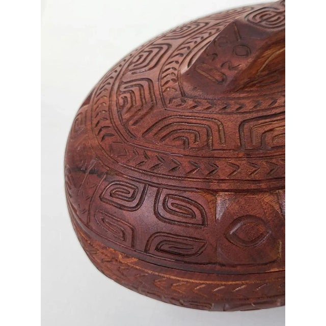 Chestnut Handcarved Oceanic Wood Tureen For Sale - Image 8 of 10