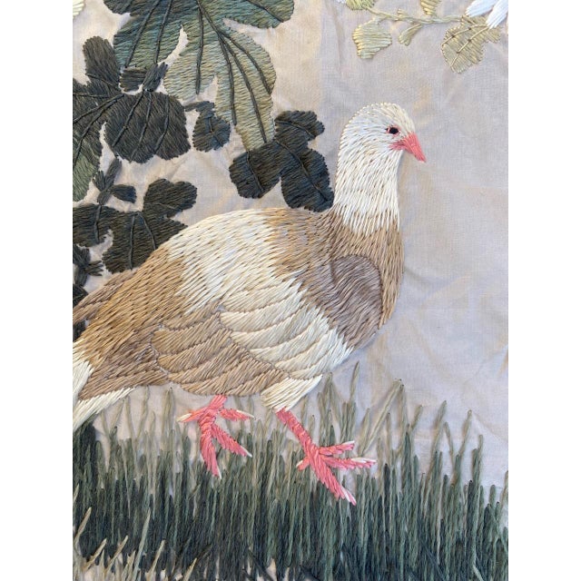 Gray Vintage Silk Chinese Embroidery For Sale - Image 8 of 14