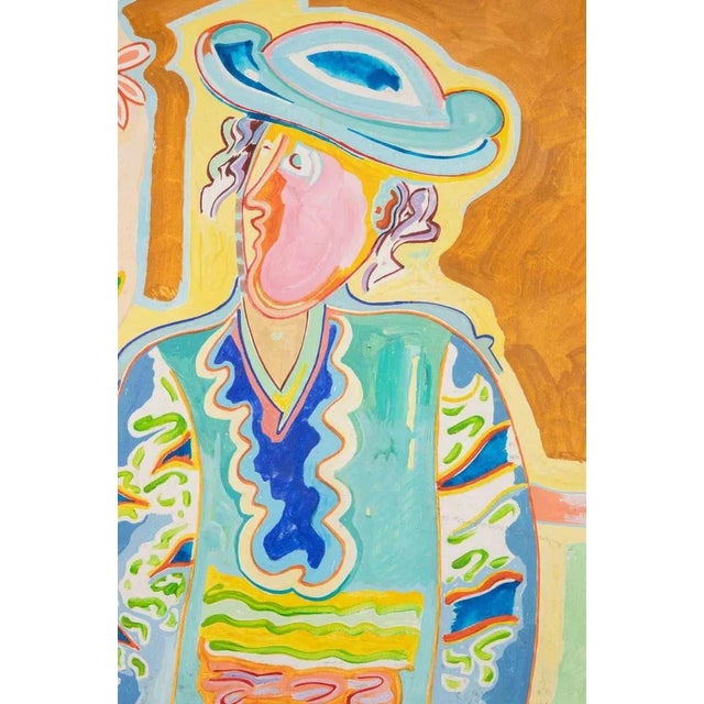 Oil on wooden table realized by Luciano Schifano (1943) in 1980s. Hand signed and titled. Good condition. This piece is...