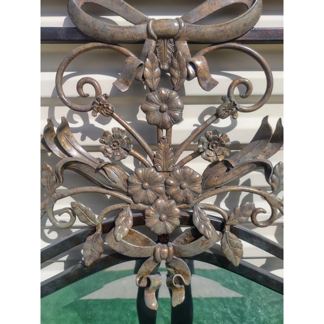 Silver Massive Vintage Regal LaBarge Iron Bow Decorative Wall Mirror For Sale - Image 8 of 10