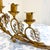 Shabby Chic 1970s Golden Italian European Gothic Wrought Iron 3-Candle Candelabra For Sale - Image 3 of 7