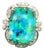 8.63 Carat Australian Boulder Opal Diamond Platinum Ring, Size 7 For Sale