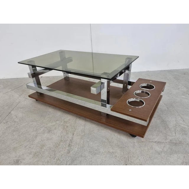 Vintage Teak and Chrome Coffee Table, 1960s For Sale - Image 12 of 13