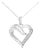 .925 Sterling Silver 1/10 Cttw Diamond Open Heart 18" Pendant Necklace (I-J Color, I2-I3 Clarity) For Sale