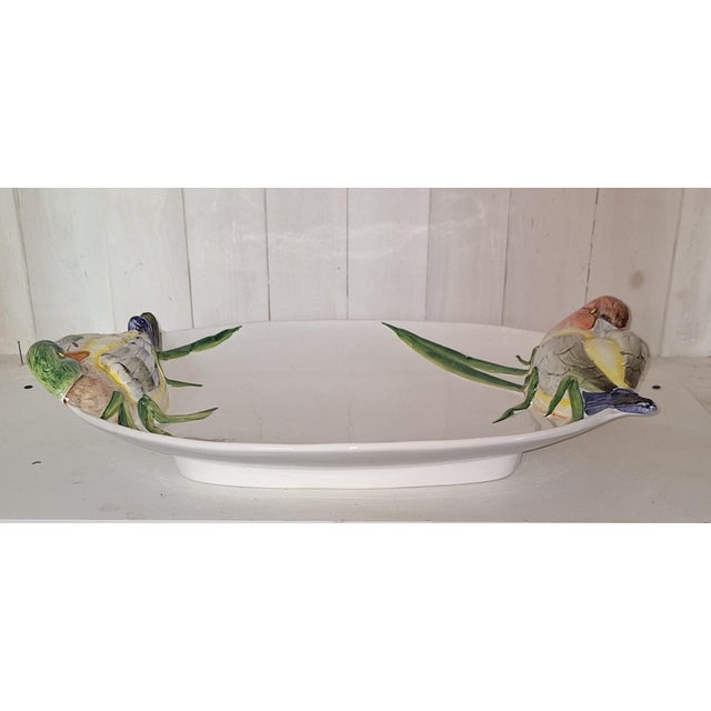 Vintage Italian Serving Platter in White Ceramic, 1980s For Sale - Image 6 of 6