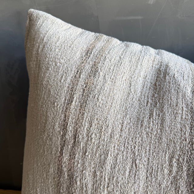 Vintage Rug Pillow With Original Seams Includes Insert For Sale - Image 4 of 7