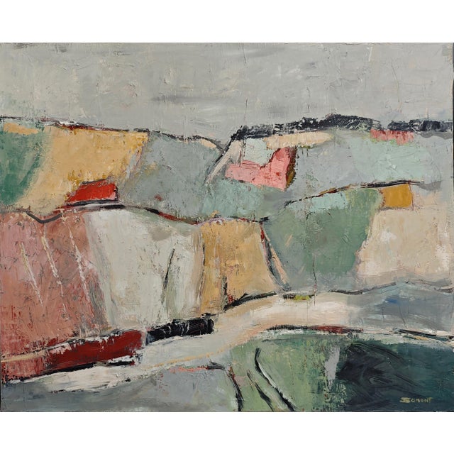Contemporary Les Lopins, Abstract Landscape, Contemporary, Framed by Sophie Dumont For Sale - Image 3 of 13