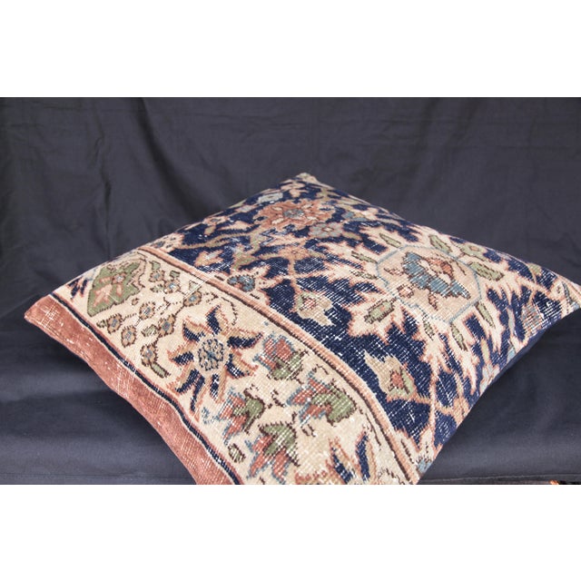 Authentic Vintage Hand Knotted Rug Pillow Cover - For Sale - Image 12 of 14