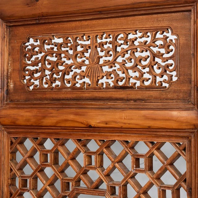 Antique Elm Wood Panel Partition, Set of 4 For Sale - Image 6 of 8