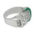 1930s Art Deco Diamond Emerald Platinum Buckle Ring, Size 6 For Sale - Image 4 of 6