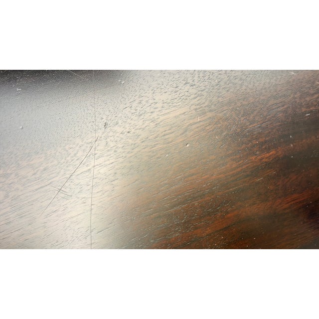 Altura Furniture Architectural Modern Espresso Wood Dining Table With Metal Inlay For Sale - Image 10 of 15
