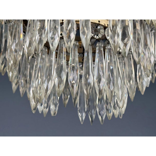Gold French Louis Xvi, Chandeliers, Dore Bronze, Crystal, France, 19th Century For Sale - Image 8 of 17